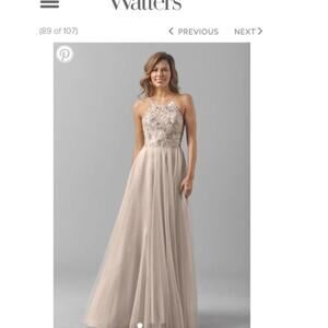 WATTERS Carly Sequin Lace Tulle Blush Fairy Princess Prom Wedding Dress 6